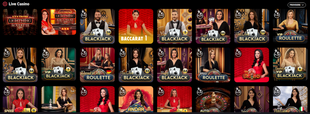 a selection of live dealer games offered by CoinPoker