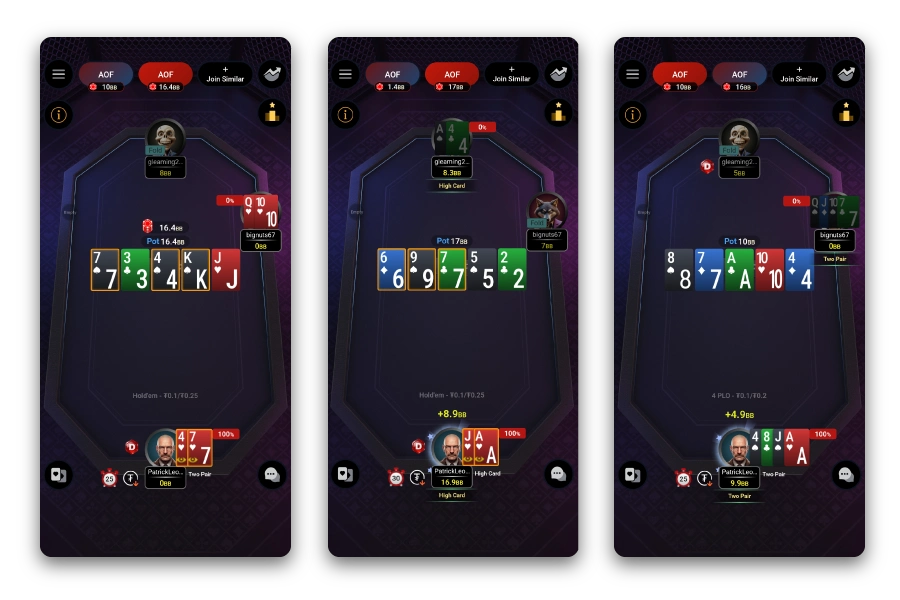 iOS ve Android için All-In or Fold Mobil Uygulaması